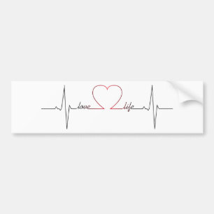 Hartslag met liefde inspirerend citaat bumpersticker
