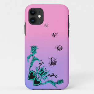 Hartslag met ventilator en vlinder op roze regenbo Case-Mate iPhone case