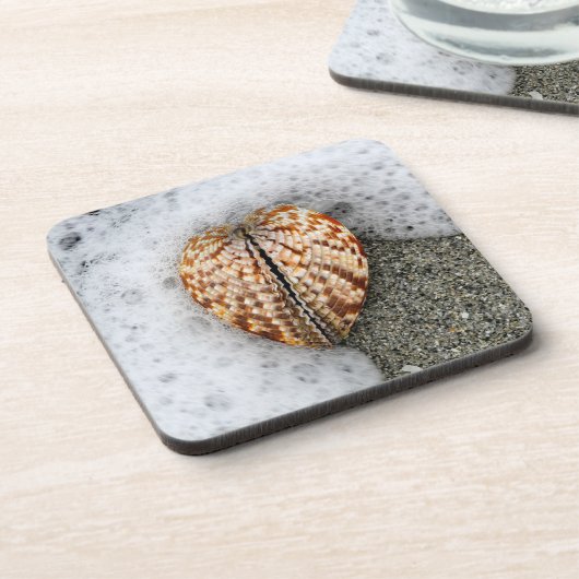 Hartslag op de strand bier onderzetter (Linkerzijde)