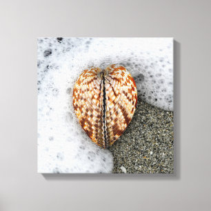 Hartslag op de strand canvas afdruk
