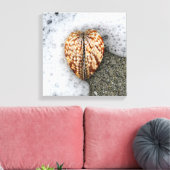 Hartslag op de strand canvas afdruk (Insitu (Woonkamer))