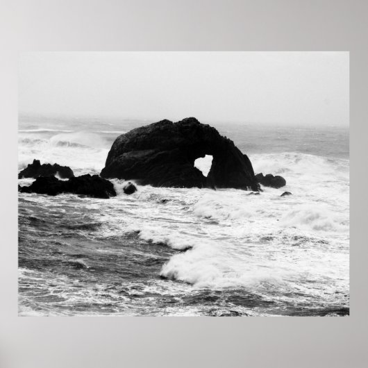 Hartslag op Rocks in de Oceaan Poster (Voorkant)