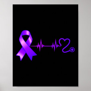 Hartslag Opioïd Ribbon Opioïd Overdosering Bewustm Poster