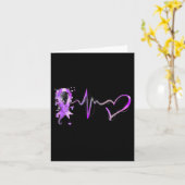 Hartslag Paarse lint Pancreaskankerbewustzijn Kaart (Gele Bloem)