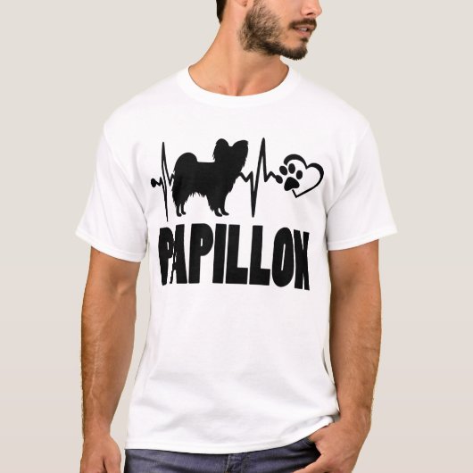 Hartslag - Papillon - Hond Beste Vriend T-shirt (Voorkant)