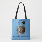 Hartslag Pootafdruk Kattenmoeder Moederdag Tote Bag (Voorkant)