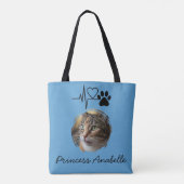 Hartslag Pootafdruk Kattenmoeder Moederdag Tote Bag (Achterkant)