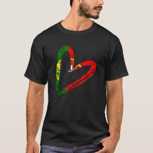 hartslag Portugal Portugese vlag Portugal T-shirt
