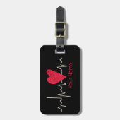 Hartslag Pulse Heart Valentijnsdag of moeder Bagagelabel (Voorkant verticaal)