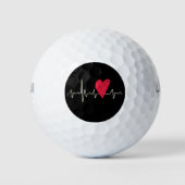 Hartslag Pulse Heart Valentijnsdag of moeder Golfballen (Voorkant)