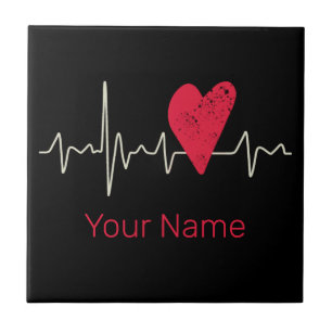 Hartslag Pulse Heart Valentijnsdag of moeder Tegeltje