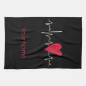 Hartslag Pulse Heart Valentijnsdag of moeder Theedoek (Horizontaal)