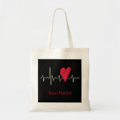 Hartslag Pulse Heart Valentijnsdag of moeder Tote Bag (Voorkant)