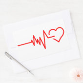 hartslag rechthoekige sticker (Envelop)