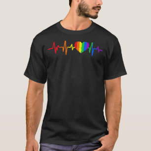 Hartslag Regenboog Hart Gay LGBT Pride Medisch Ver T-shirt