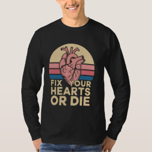Hartslag Repareer je harten of sterf grappig Cardi T-shirt