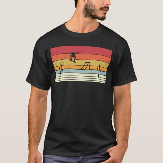 Hartslag retro skateboard skater t-shirt (Voorkant)