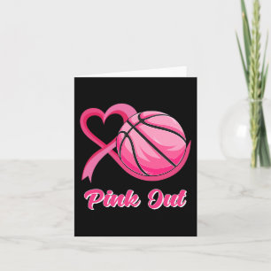 Hartslag Ribbon Basketball Pink Out Breast Cancer Kaart