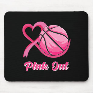 Hartslag Ribbon Basketball Pink Out Breast Cancer Muismat