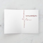 Hartslag romantische grappige valentijn kaart (Binnen)