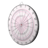 Hartslag, roze en witte strepen dartbord (Voorkant Rechts)