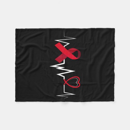 Hartslag SCD Anemie Bourgogne Ribbon Sikkelcel A Fleece Deken (Voorkant (Horizontaal))