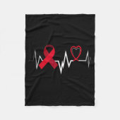 Hartslag SCD Anemie Bourgogne Ribbon Sikkelcel A Fleece Deken (Voorkant)