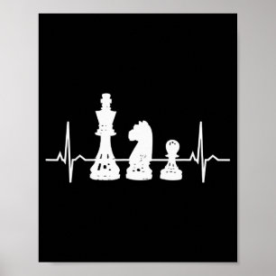 Hartslag Schaken - Koning Paard Pion Schaakstukken Poster