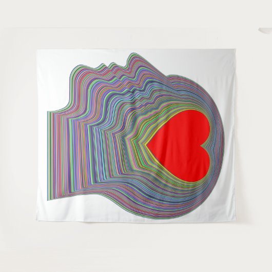 Hartslag Tapijt Wandkleed (Voorkant (horizontaal))