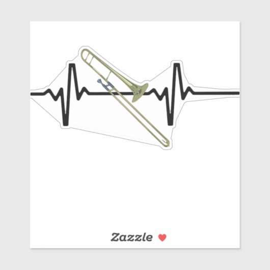 hartslag Trombone Sticker (Vel)