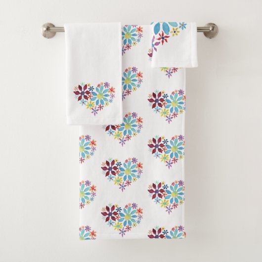 Hartslag van bloemen bad handdoek (Insitu)
