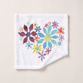 Hartslag van bloemen bad handdoek (Wasdoekje)