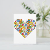 Hartslag van bloemen briefkaart (Staand voorkant)