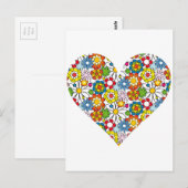 Hartslag van bloemen briefkaart (Voorkant / Achterkant)