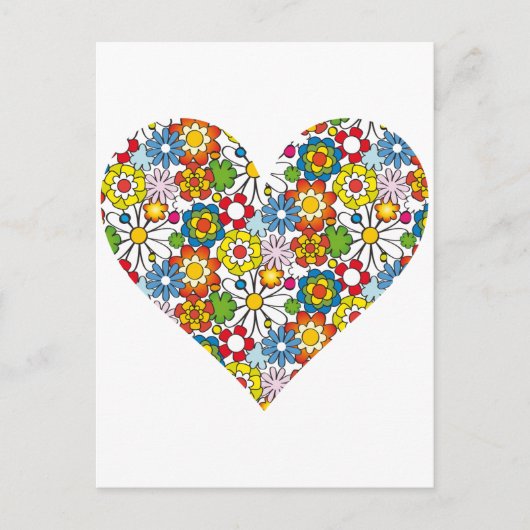 Hartslag van bloemen briefkaart (Voorkant)