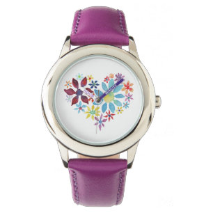 Hartslag van bloemen horloge