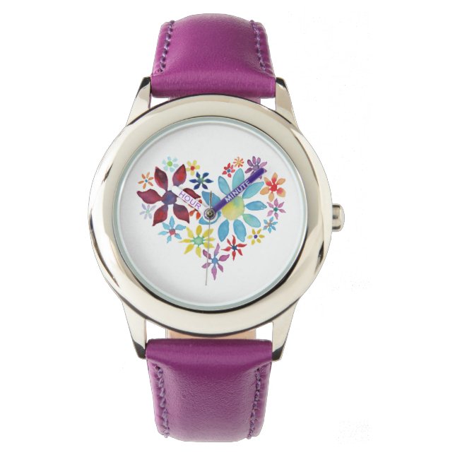 Hartslag van bloemen horloge (Voorkant)