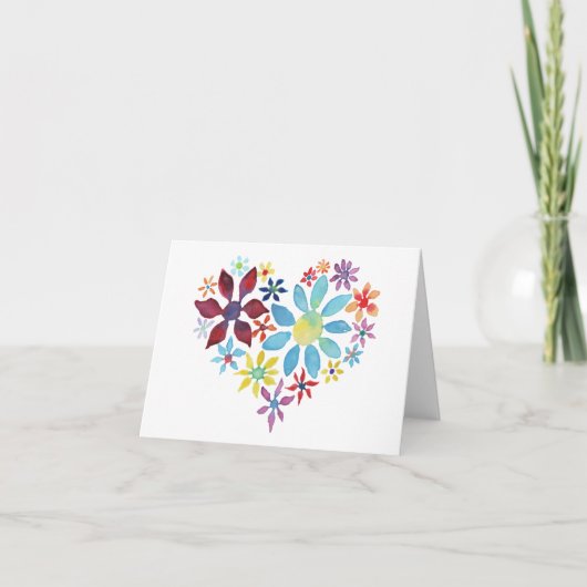 Hartslag van bloemen kaart (Voorkant)