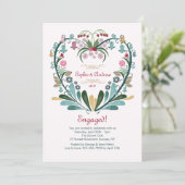 Hartslag van bloemen kaart (Staand voorkant)