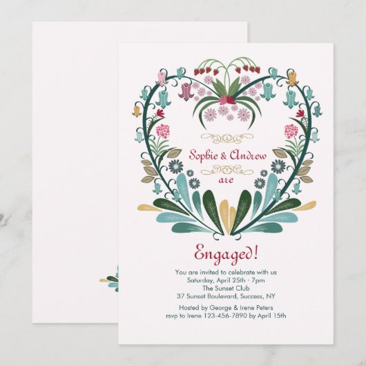 Hartslag van bloemen kaart (Voorkant / Achterkant)