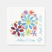 Hartslag van bloemen servetten (Voorkant)