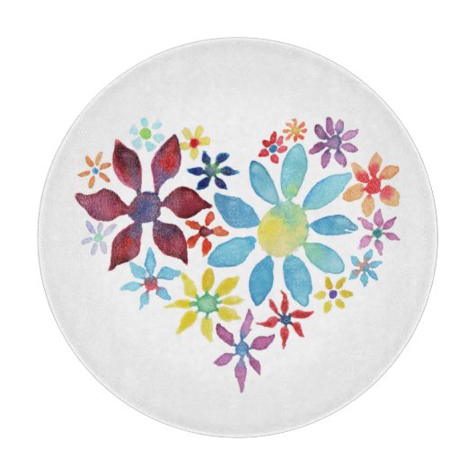 Hartslag van bloemen snijplank (Voorkant)