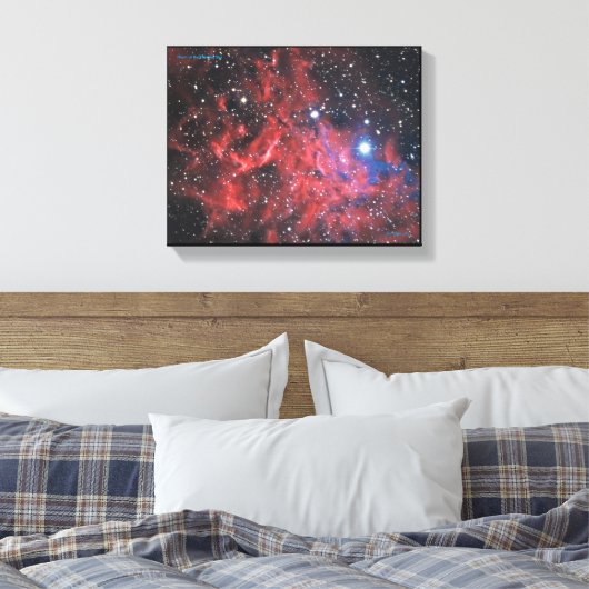 Hartslag van de Flaming Star Canvas Afdruk (Insitu (Slaapkamer))