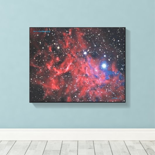Hartslag van de Flaming Star Canvas Afdruk (Insitu (Houten vloer))