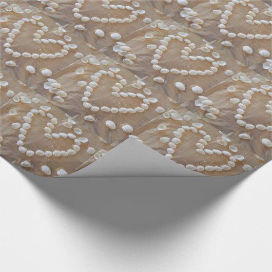 Hartslag van de witte zeeschelp, Summer Beach Ocea Cadeaupapier (Hoek)