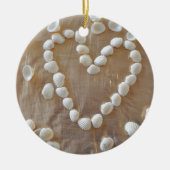 Hartslag van de witte zeeschelp, Summer Beach Ocea Keramisch Ornament (Voorkant)