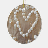 Hartslag van de witte zeeschelp, Summer Beach Ocea Keramisch Ornament (Links)