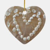 Hartslag van de witte zeeschelp, Summer Beach Ocea Keramisch Ornament (Achterkant)
