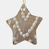 Hartslag van de witte zeeschelp, Summer Beach Ocea Keramisch Ornament (Links)
