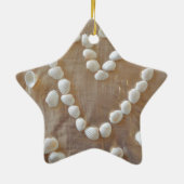 Hartslag van de witte zeeschelp, Summer Beach Ocea Keramisch Ornament (Achterkant)